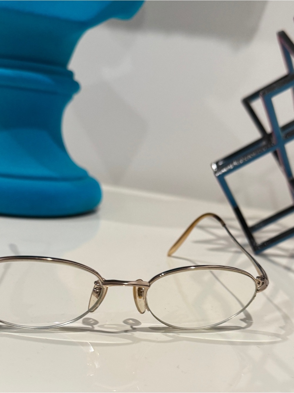 Vintage Christian Dior Gold Oval Wireframe Glasses